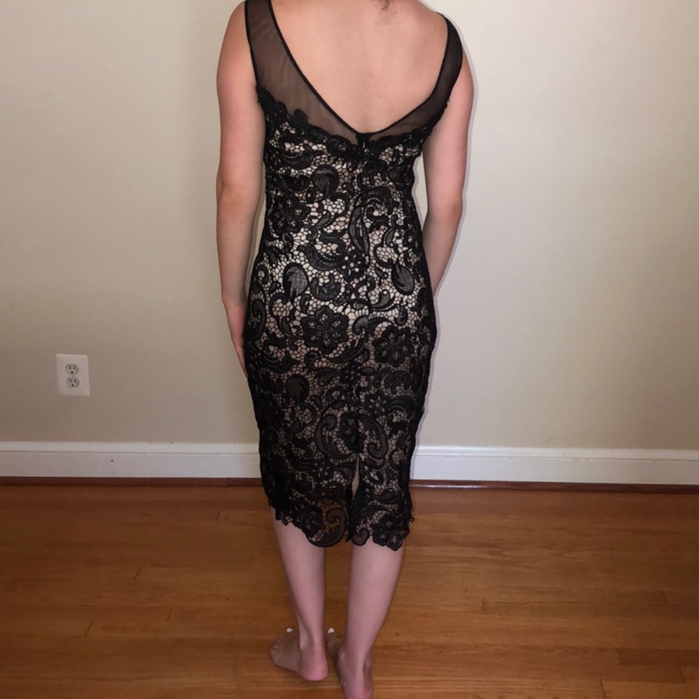 Mom Cheri Black/Nude Lace Dress